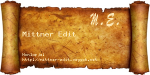 Mittner Edit névjegykártya